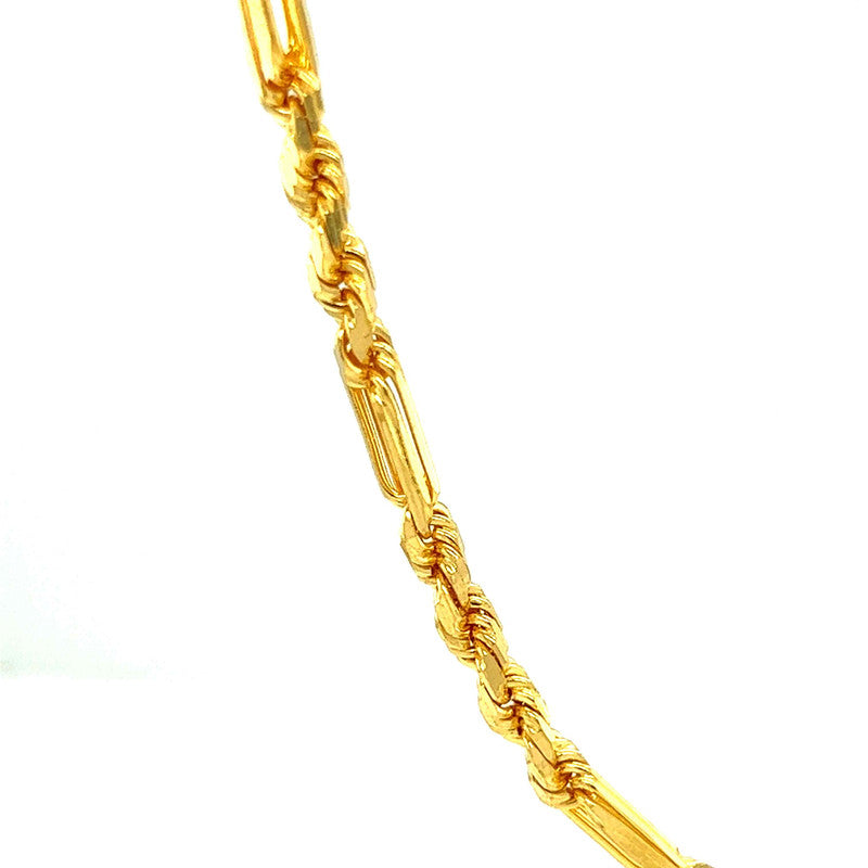 22K Gold Chain Figaro 23 Inches