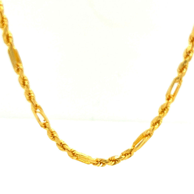 22K Gold Chain Figaro 26 Inches