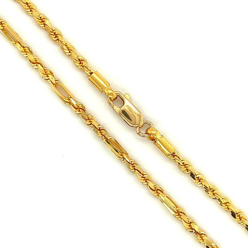 22K Gold Chain Figaro 26 Inches