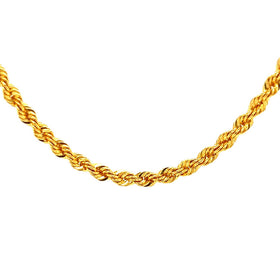 22K Gold Rope Chain 21.5 Inches