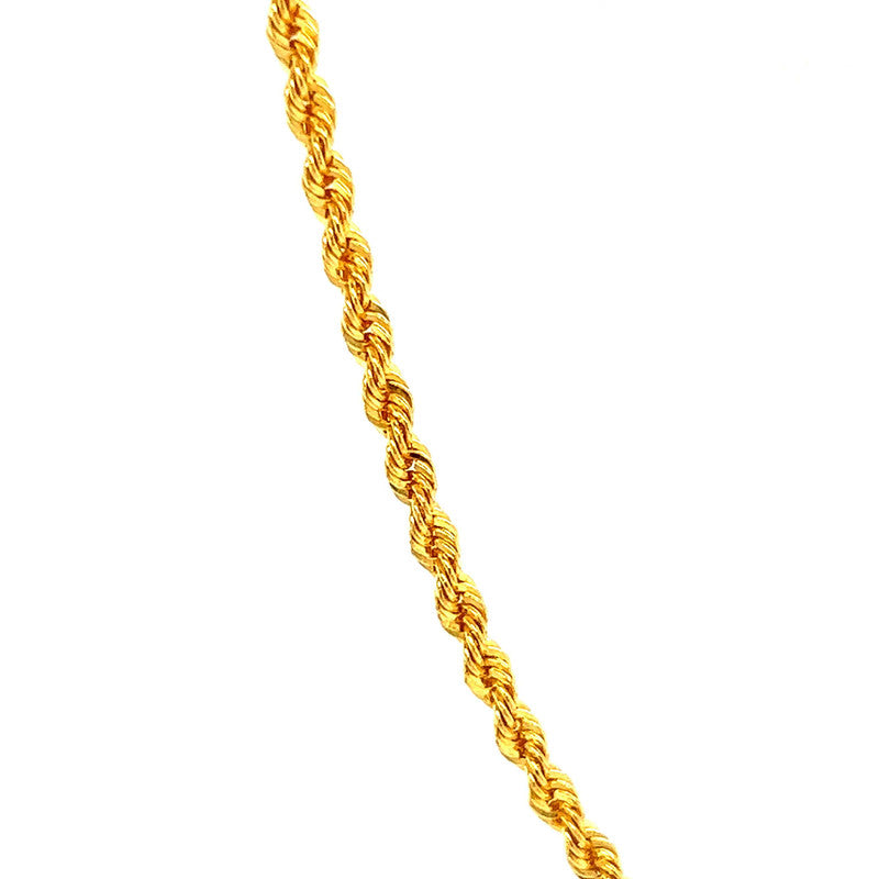 22K Gold Rope Chain 21.5 Inches