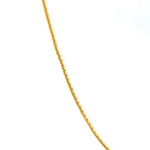 22K Gold Sleek 16 Inch Snake Chain