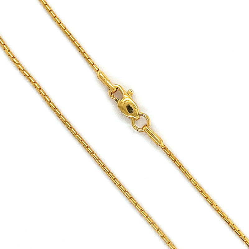 22K Gold Sleek 16 Inch Snake Chain