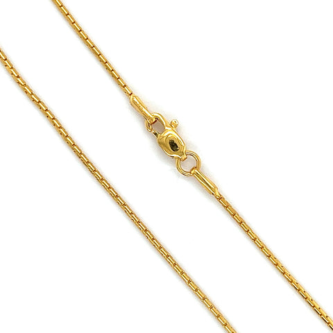 22K Gold Sleek 16 Inch Snake Chain