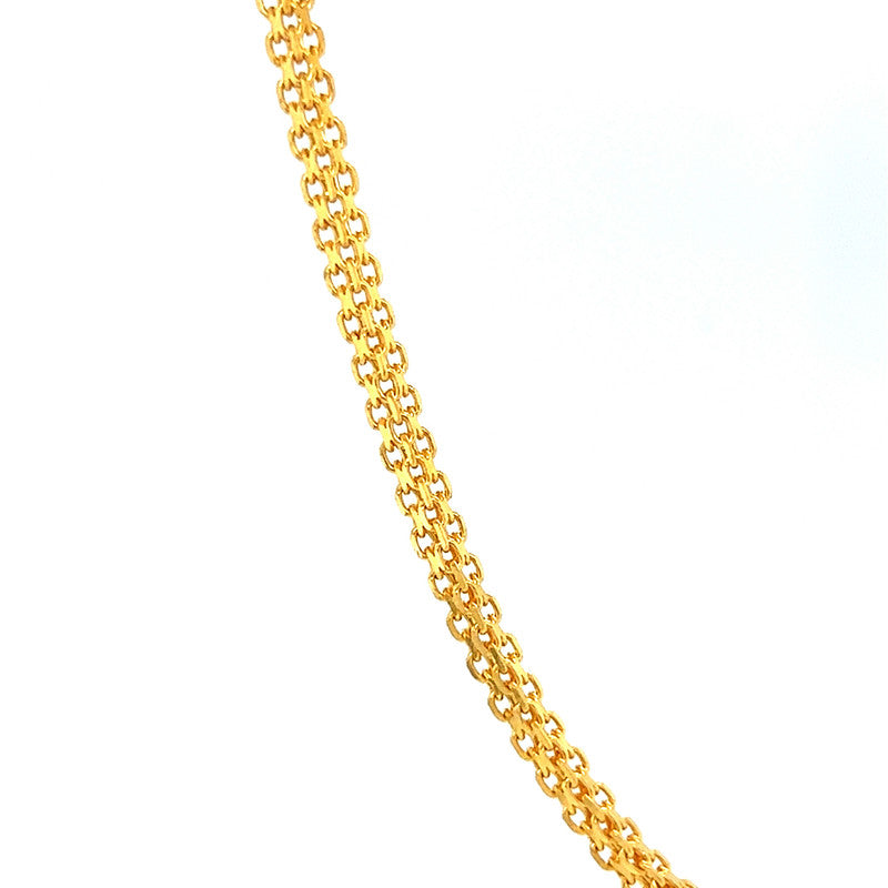 22K Gold Classy 16 Inch Bismark Square Chain