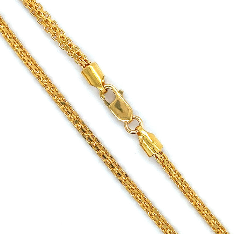 22K Gold Classy 16 Inch Bismark Square Chain