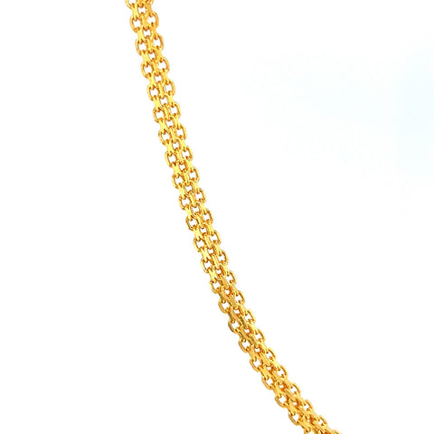 22K Gold Classy 18 Inch Bismark Square Chain