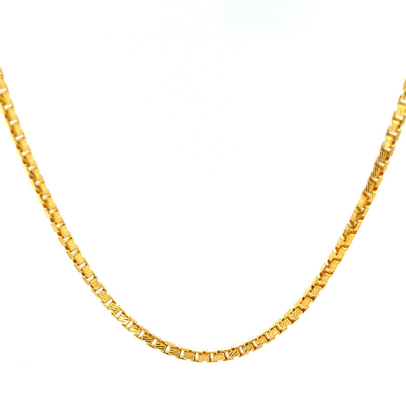 22K Gold Classic 18 Inch Box Chain