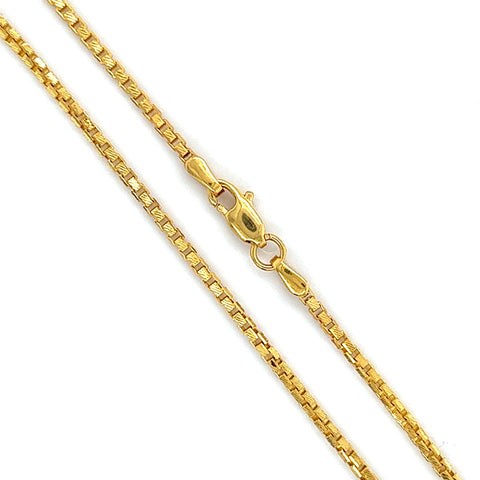 22K Gold Classic 18 Inch Box Chain