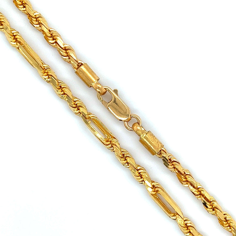 22K Gold 26 Inch Figario Chain