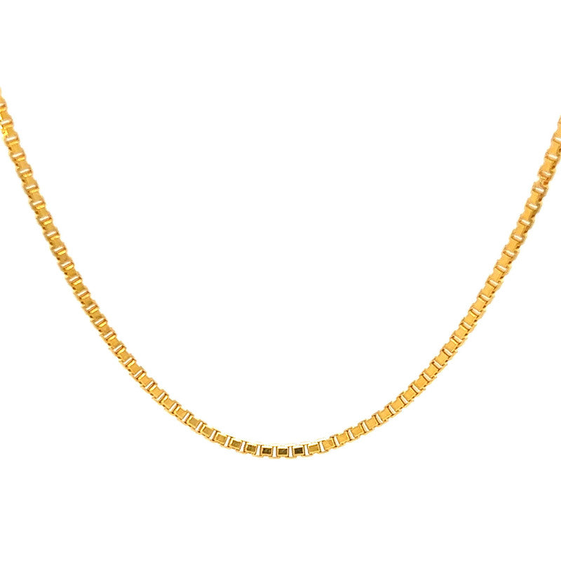 22K Gold Stylish 18 Inch Box Chain – Gold Palace