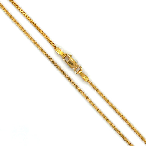 22K Gold Stylish 18 Inch Box Chain