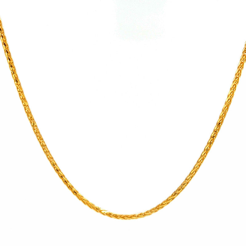 22K Gold 18 Inch Spiga Wheat Chain