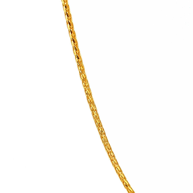 22K Gold 18 Inch Spiga Wheat Chain