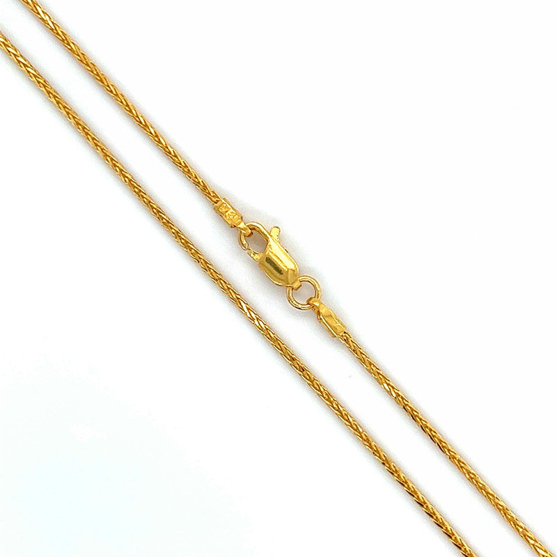 22K Gold 18 Inch Spiga Wheat Chain