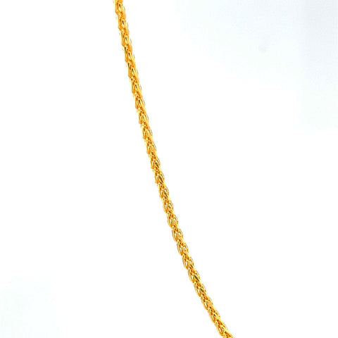 22K Gold 18 Inch Classic Wheat Chain