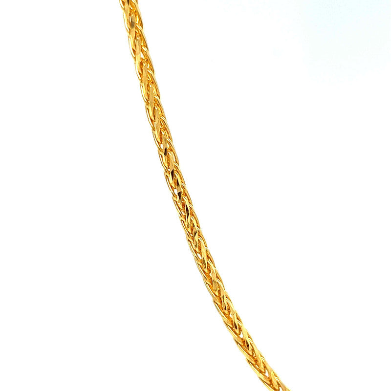 22K Gold 16 Inch Stunning Wheat Chain