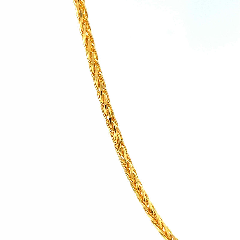 22K Gold 20 Inch Stunning Wheat Chain