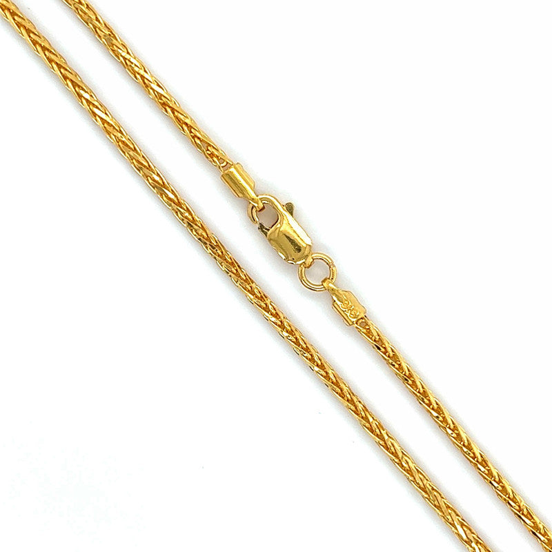 22K Gold 20 Inch Stunning Wheat Chain