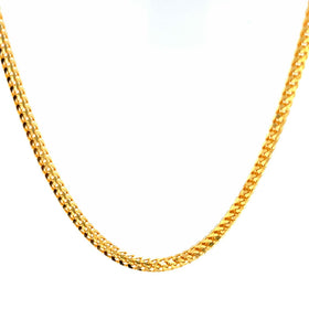 22K Gold Thick 24 Inch Foxtail Chain