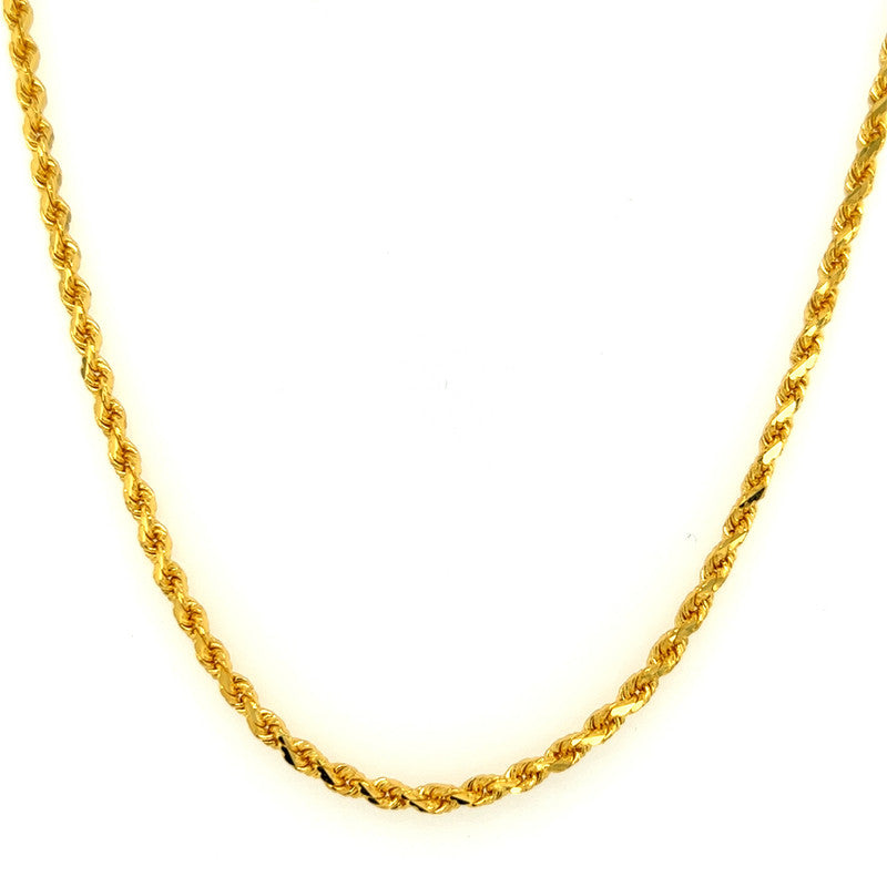 22K Gold 30 Inch Solid Rope Chain