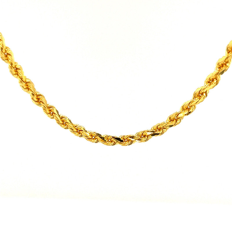 22K Gold 30 Inch Solid Rope Chain