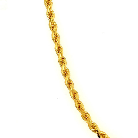 22K Gold 30 Inch Solid Rope Chain