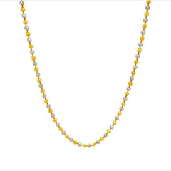 22K Gold 16 Inch Two-Tone Textured Bead Chain