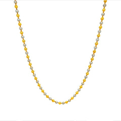 22K Gold 16 Inch Two-Tone Laser-Cut Bead Chain