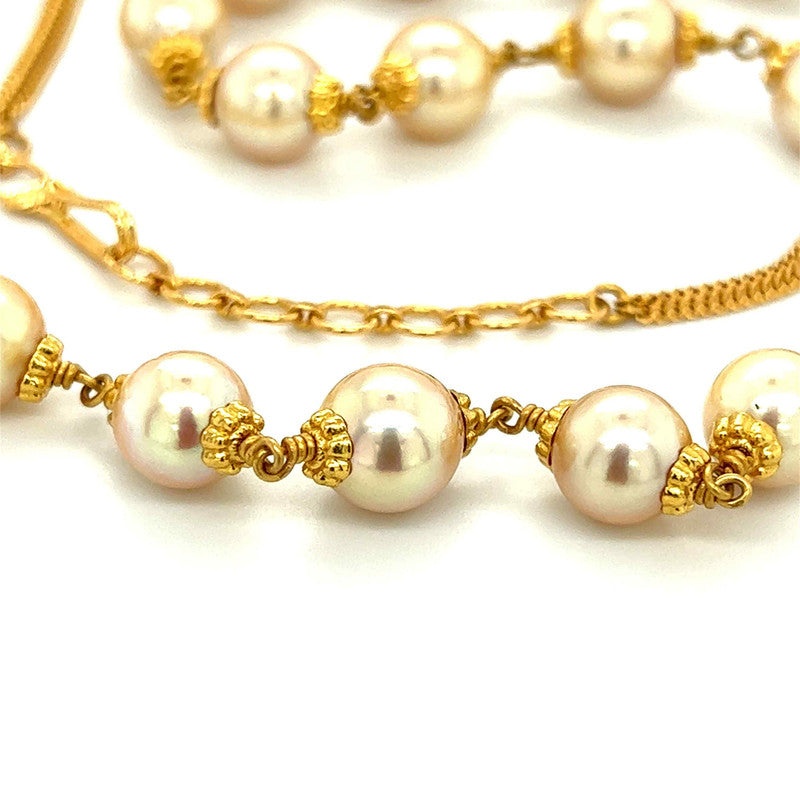 22K Gold Essential Statement Pearl Necklace