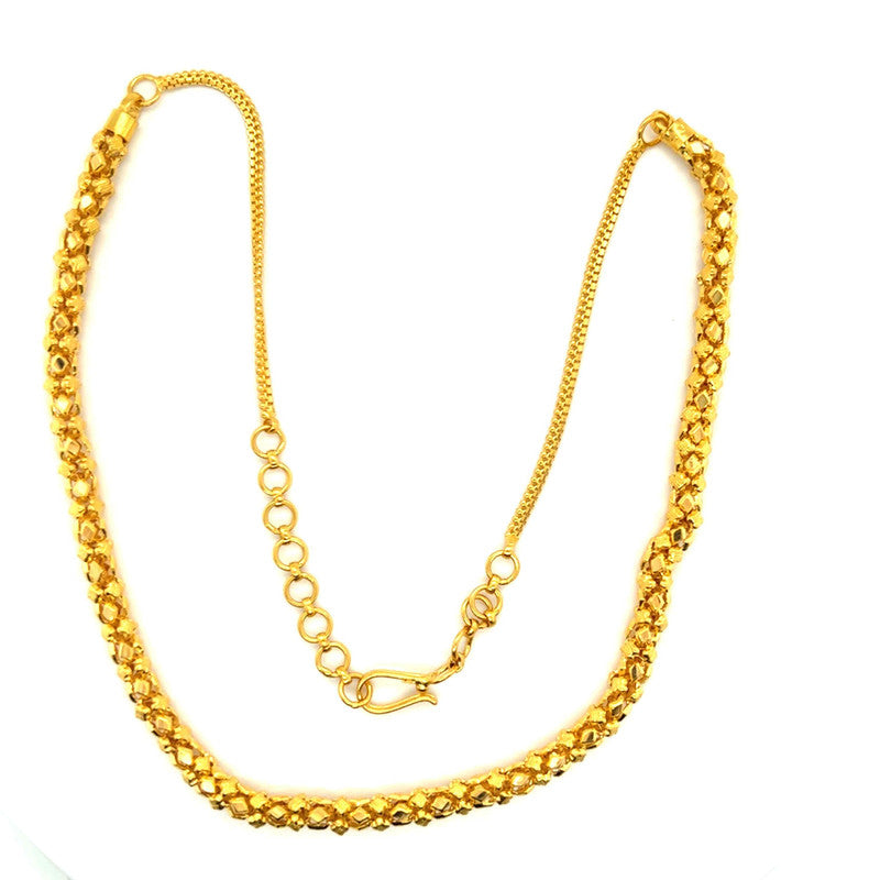 22K Gold 18 Inch Calcutta Braided Mala Necklace