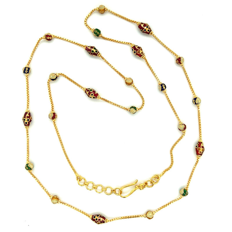 22K Gold Meena Kari Beaded Necklace