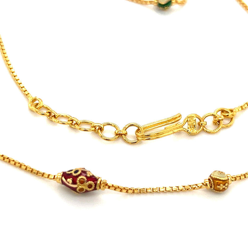 22K Gold Meena Kari Beaded Necklace