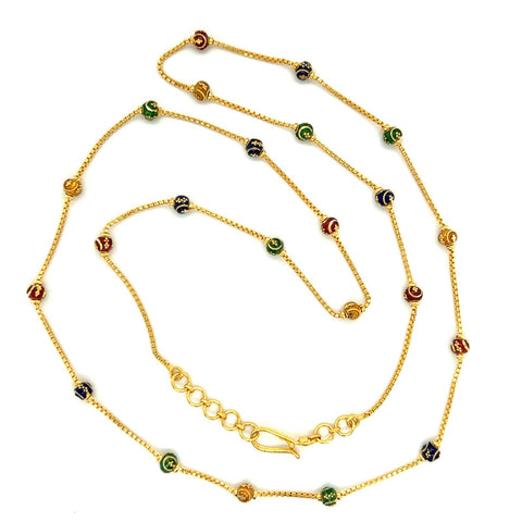 22k Gold Classic Meena Kari Bead Necklace