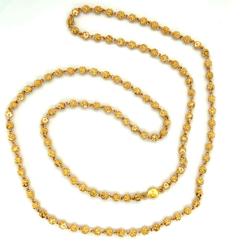 22k Gold Laser Cut Ball Necklace