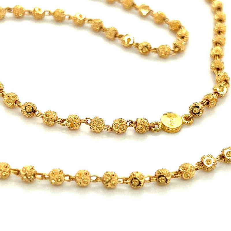 22k Gold Laser Cut Ball Necklace