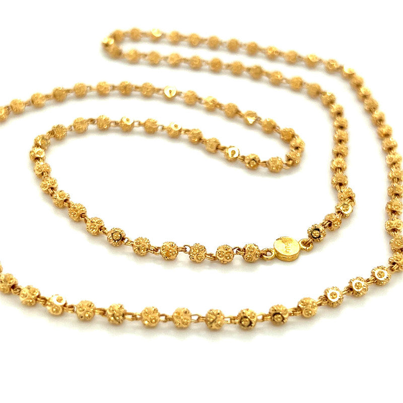 22k Gold Laser Cut Ball Necklace