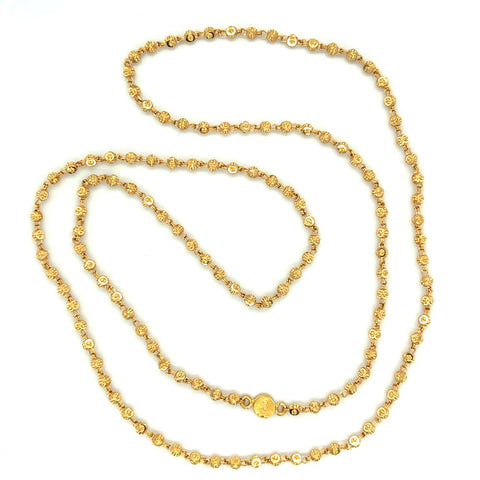 22K Gold Tiny Bead Necklace