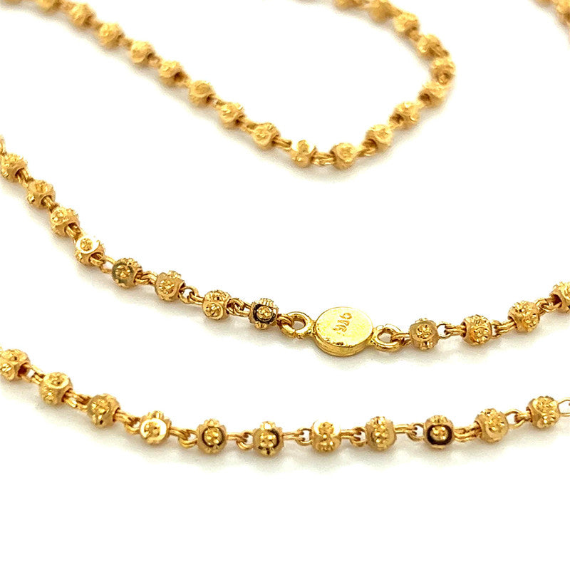 22K Gold Tiny Bead Necklace