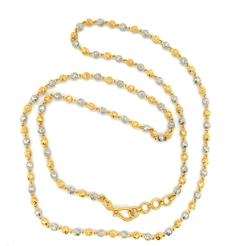 22K Gold Two Tone Alternating Bead Necklace