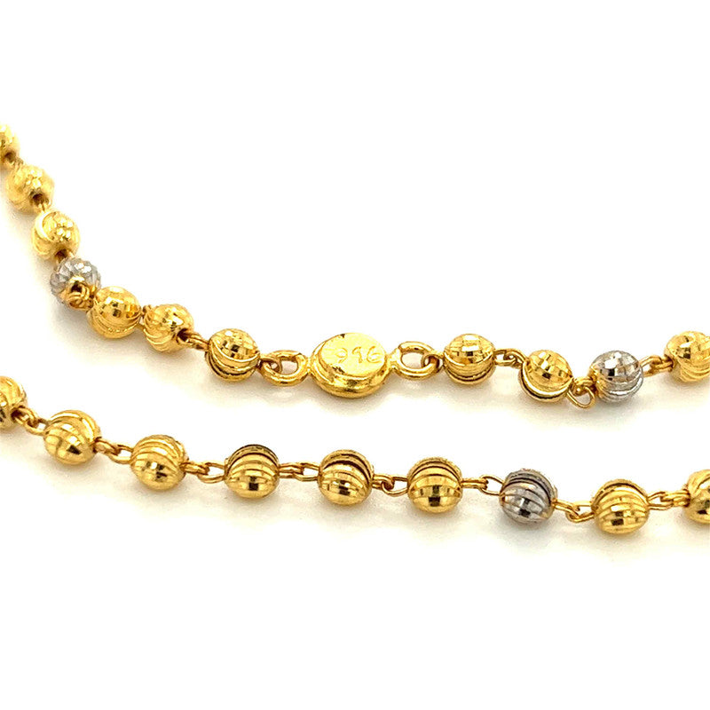 22K Gold Two Tone Sparkling Ball Necklace