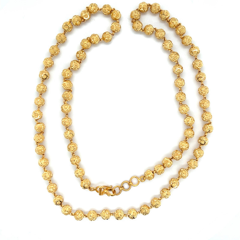 22K Gold 22 Inch Statement Bead Necklace