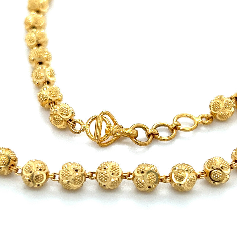 22K Gold 22 Inch Statement Bead Necklace