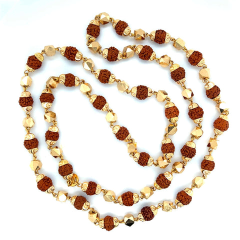 22K Gold 28 Inch Rudraksha Mala