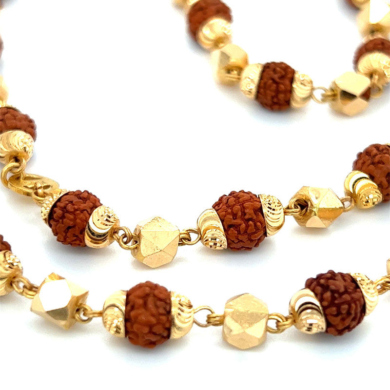 22K Gold 28 Inch Rudraksha Mala