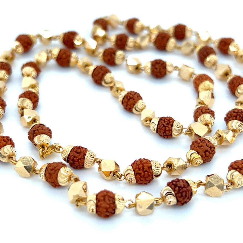 22K Gold 28 Inch Rudraksha Mala