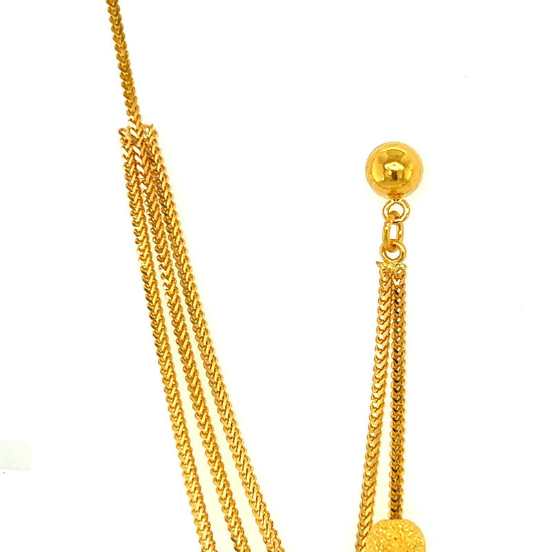 22K Gold Multi Finish Necklace and Earring Set