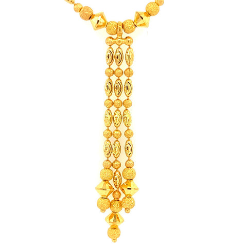 22K Gold Dangling Necklace and Earring Set