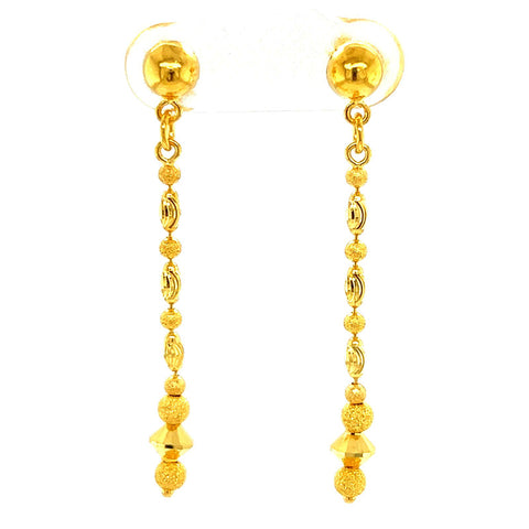 22K Gold Dangling Necklace and Earring Set