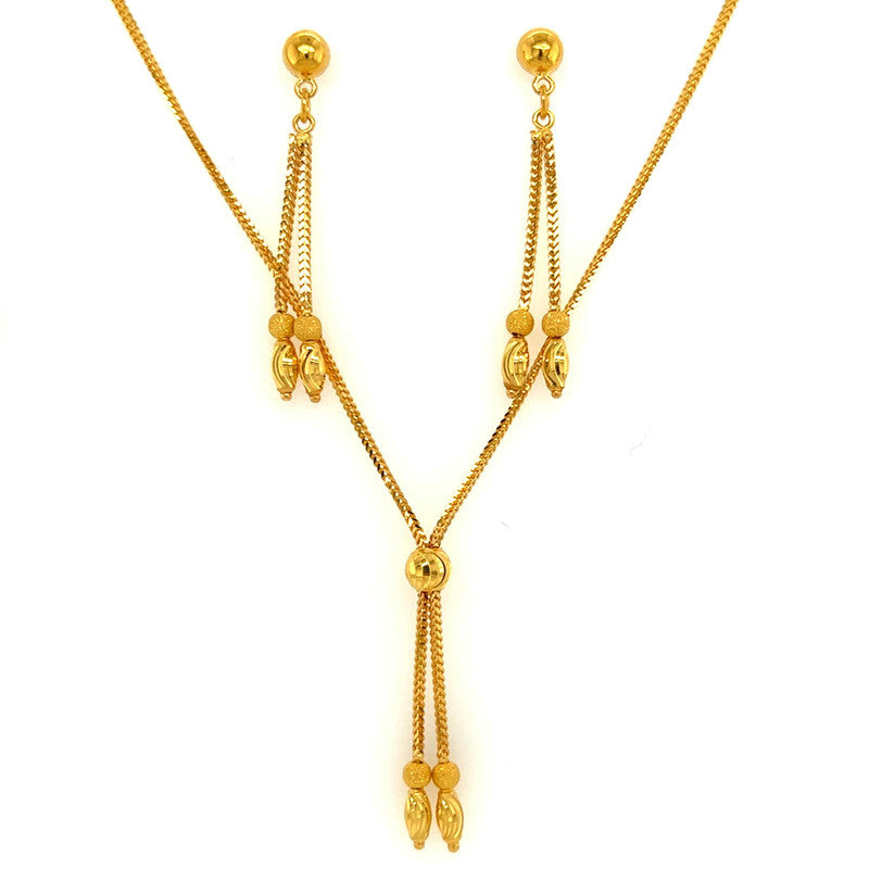 New 2 Gram Gold Necklace with Bangle Jewellery Set For Women